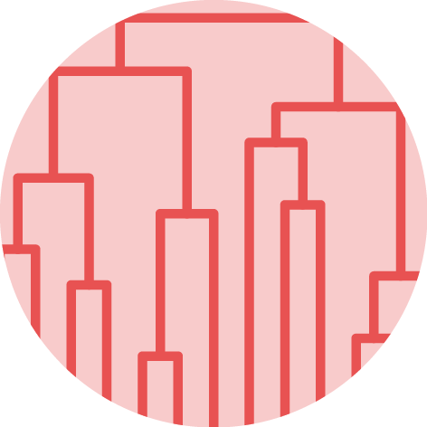 Dataviz logo representing a Dendrogram chart.