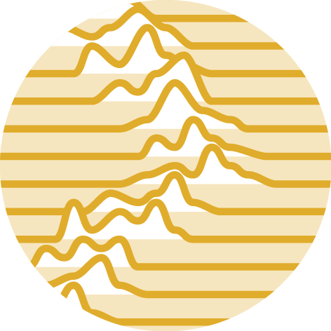 Dataviz logo representing a Joyplot chart.