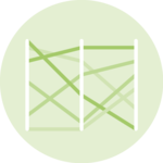 Dataviz logo representing a Parallel1 chart.