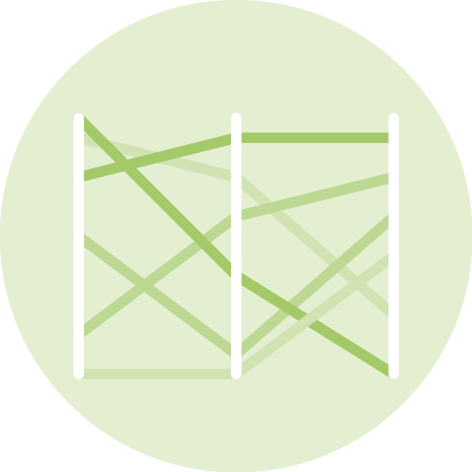 Dataviz logo representing a Parallel1 chart.