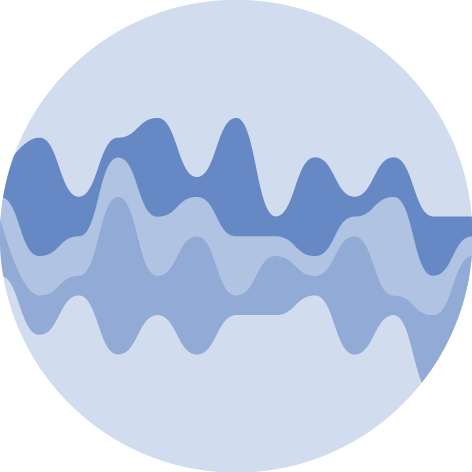 Dataviz logo representing a Stream chart.